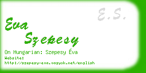eva szepesy business card