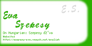 eva szepesy business card